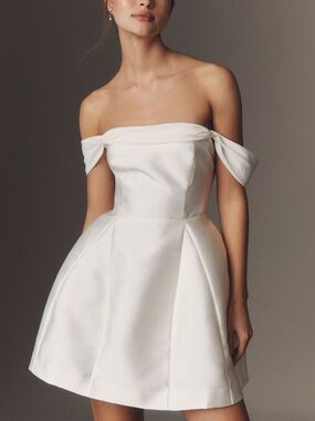 Anthropologie BHLDN NWT Off-Shoulder White Cocktail Dress Reception Bridal